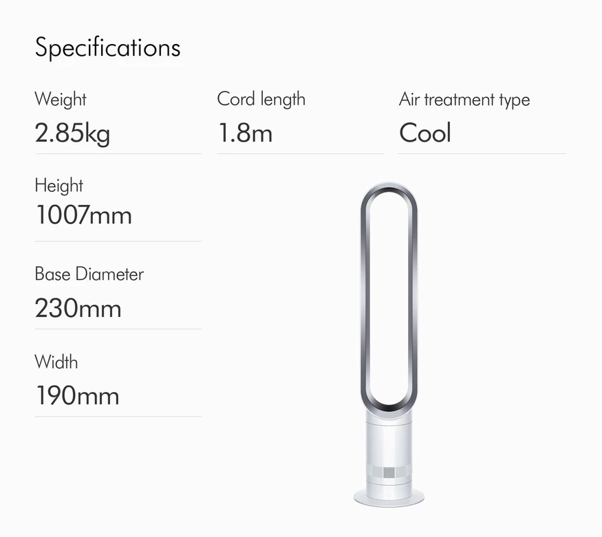 【Limited time offer】Dyson Cool ™️ Tower Fan AM07 (White/Silver)