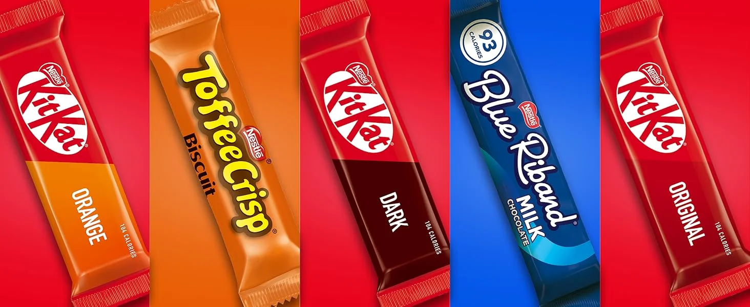【Exclusive for New Users】Nestlé KitKat & Friends Large Gift Box | 69 Chocolate Biscuits – KitKat, Blue Ribbon, Toffee Crunch | Loose Chocolate Gift Box 1.357kg x 2 Boxes