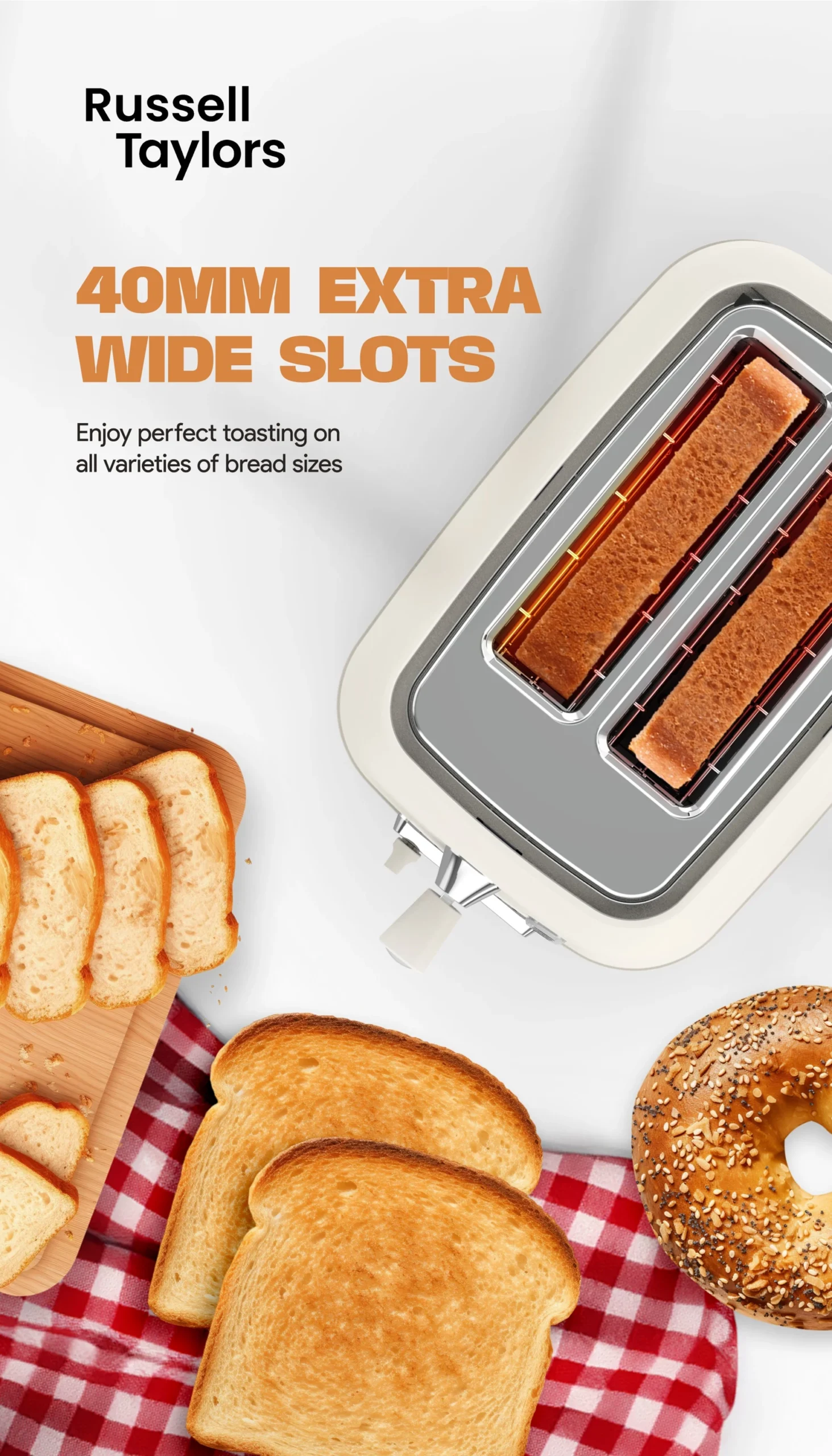 Russell Taylors Retro Toaster RT-10 – 7 Models, 2-Year Warranty