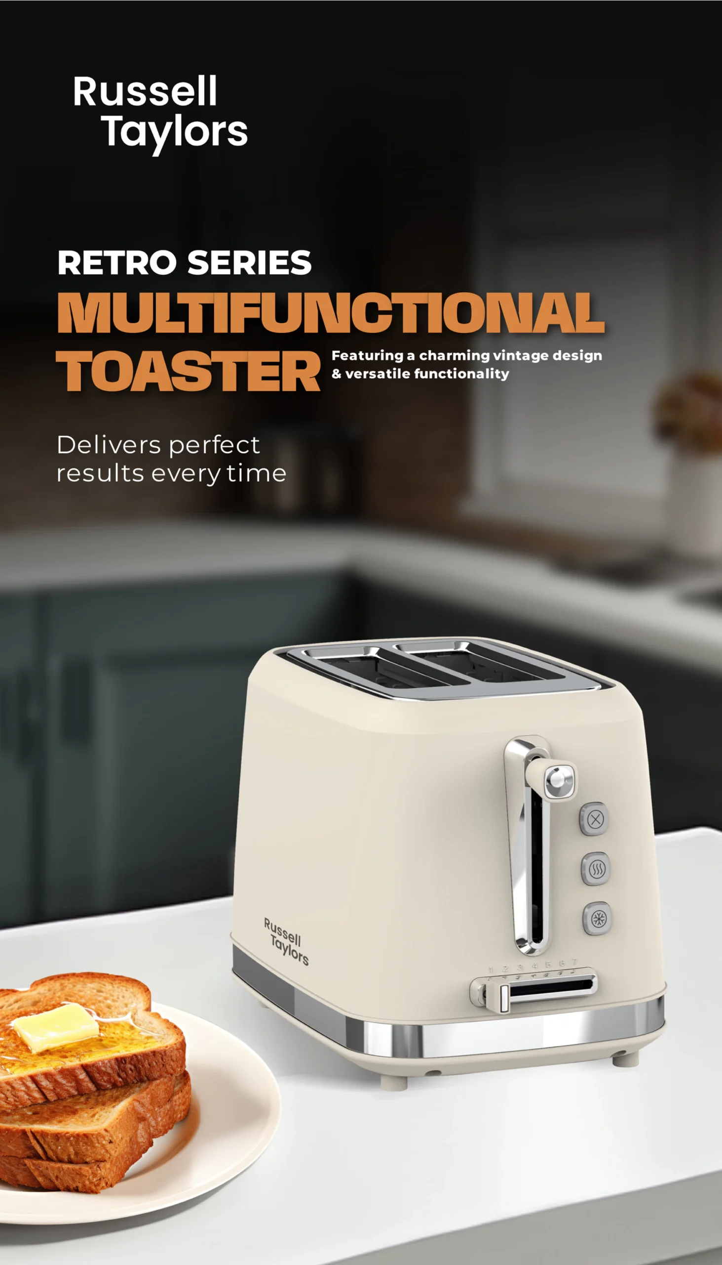 Russell Taylors Retro Toaster RT-10 – 7 Models, 2-Year Warranty