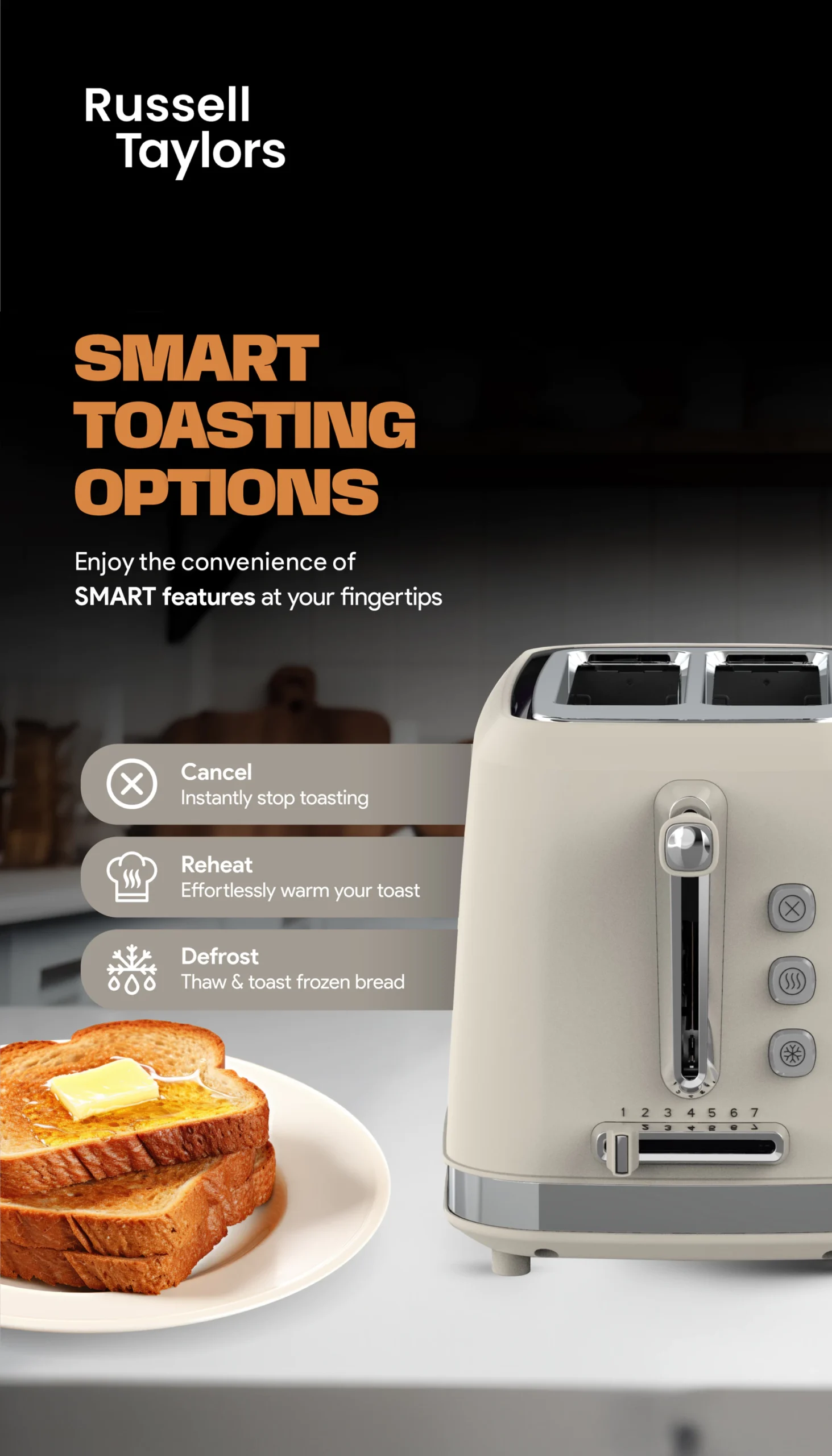 Russell Taylors Retro Toaster RT-10 – 7 Models, 2-Year Warranty