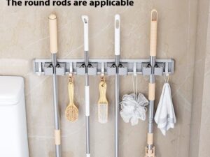 Mop wall-mounted clips. no-drill hooks. broom holders. balcony and bathroom storage racks