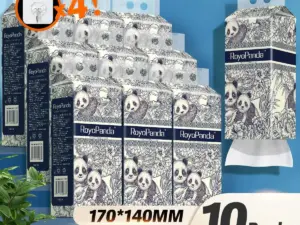 [10 Pek] ROYO PANDA Tisu Gantung 4 Lapis | 10,000 Helai Stok Ramadan & Raya | Pulpa Buluh Gred Makanan | Tebal, Lembut & Selamat Untuk Dapur, Tandas & Bilik