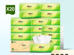 One - case Hearttex Soft Facial Tissues, 3 - ply, 110 Sheets per Pack, 20 Packs
