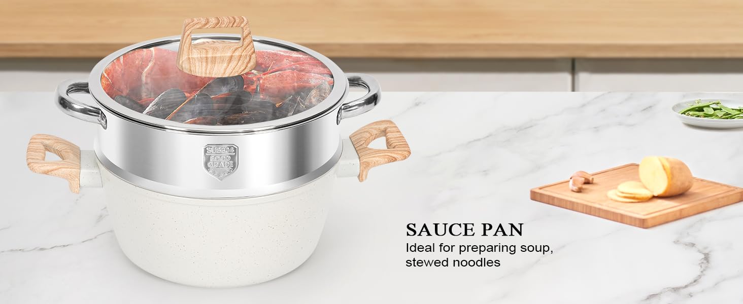 【One Day Only】17 Pcs Pots and Pans Set Non Stick Kitchen Cookware Sets
