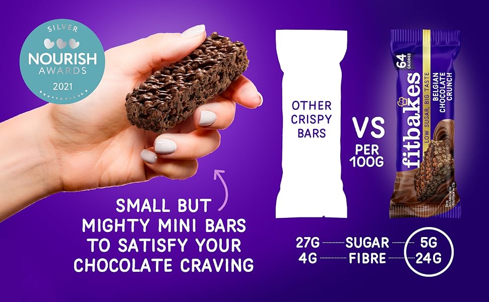 【Flash Sale】Fitbakes Gifts Diabetic Chocolate Gift Box (14x19g) Crunchy Mini Chocolate Keto Snack Bars, Sweet Diabetic Biscuit Food Treats Hamper, 65 Calories, Low Calorie Snack For Women & Men, Fit Bake