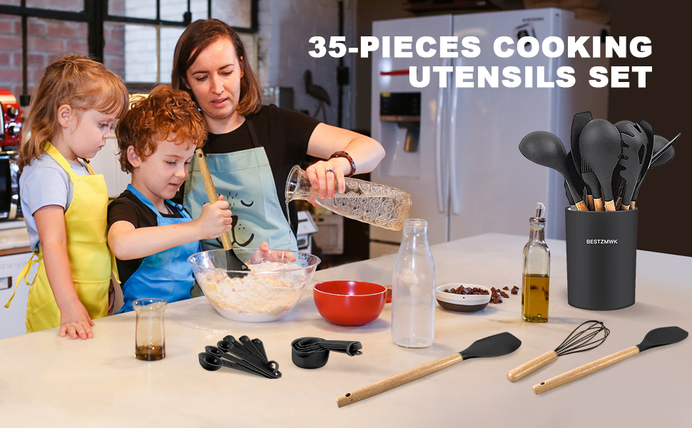 Cooking Utensil Set - 35 - piece Kitchen Utensils, Including Grater