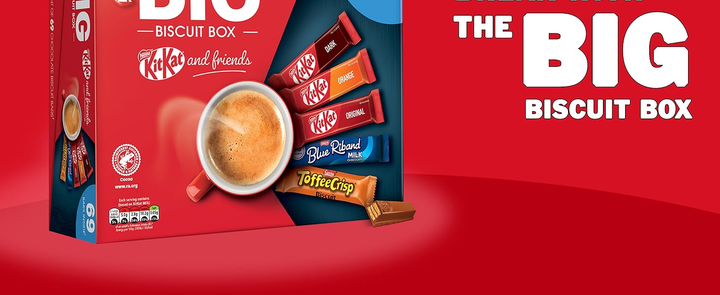 【Limited-Time Offer】Nestlé KitKat & Friends Extra-Large Biscuit Gift Box | 69 Chocolate Biscuit Sticks – KitKat, Blue Ribbon, Toffee Crunch | 1.357kg per Box