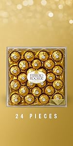 Ferrero Rocher Premium Hazelnut Milk chocolate squares. Valentine's Day Chocolate Gifts. ​10 Pieces. 3.7 oz