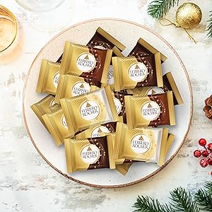 Ferrero Rocher Premium Hazelnut Milk chocolate squares. Valentine's Day Chocolate Gifts. ​10 Pieces. 3.7 oz