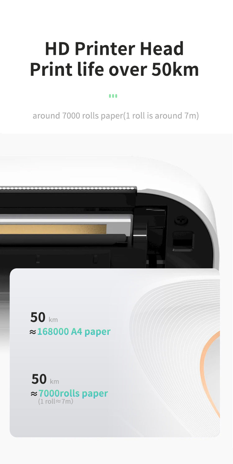 Home A4 Portable Printer. OEM Bluetooth Inkless Document/Exam Paper Self-adhesive Thermal Printer