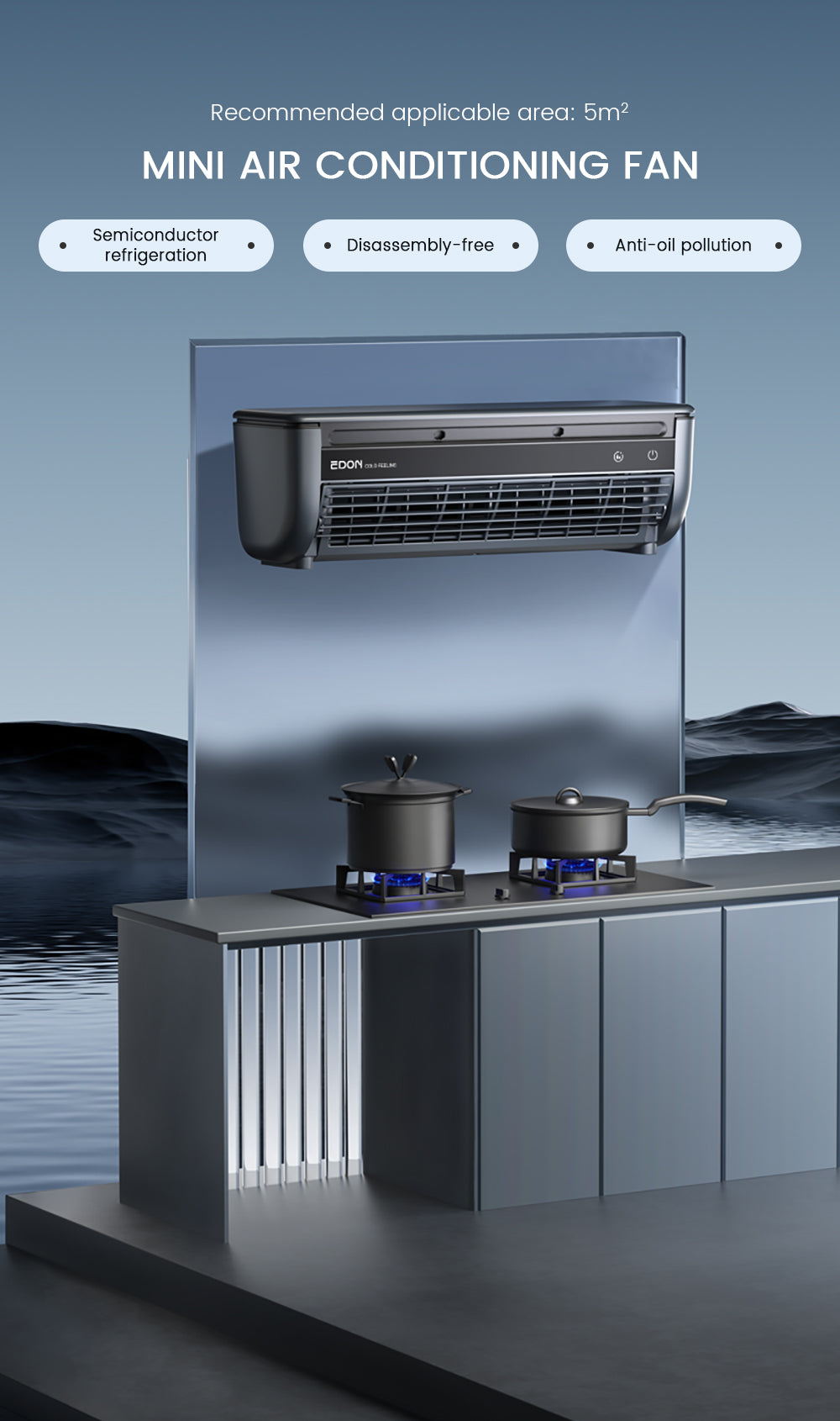 New type of wall-mounted cooling fan. high-power rechargeable fan. household air cooler. portable electric table fan