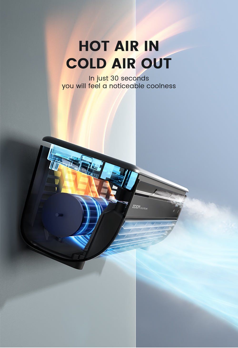 New type of wall-mounted cooling fan. high-power rechargeable fan. household air cooler. portable electric table fan