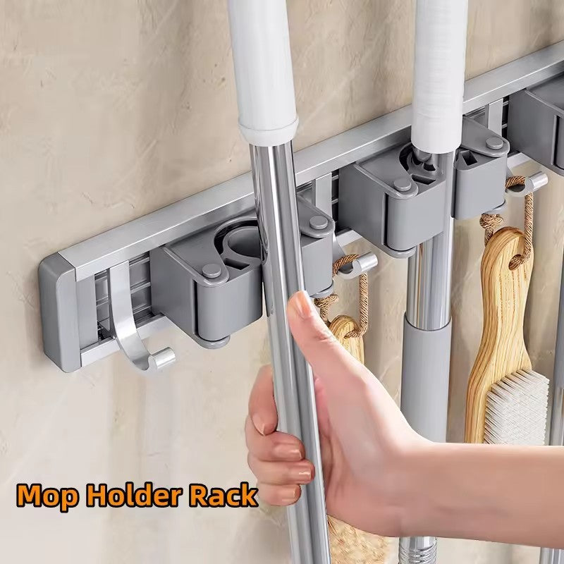 Mop wall-mounted clips. no-drill hooks. broom holders. balcony and bathroom storage racks