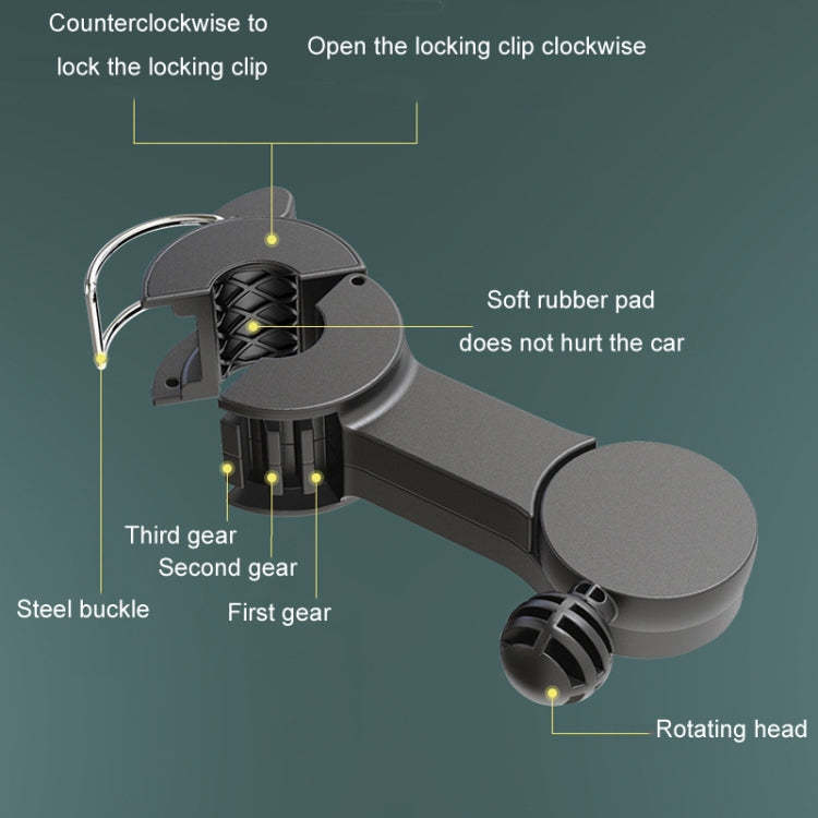 Dual-head fan for rear car headrests. brushless motor. USB-powered. creative and practical for car interiors.